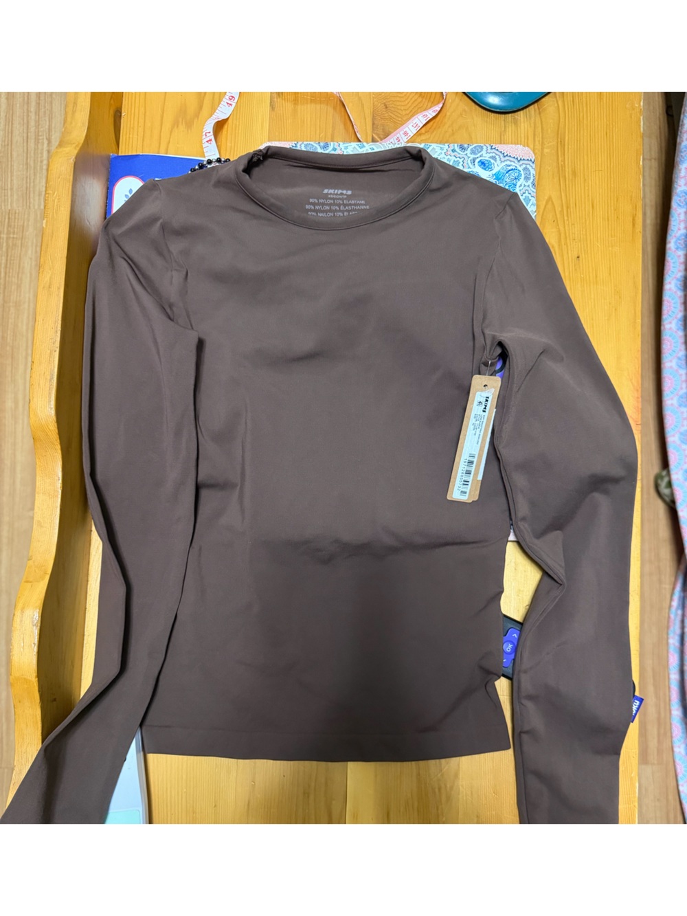 SKIMS Women’s Lightweight Long Sleeve Shirt in Cocoa